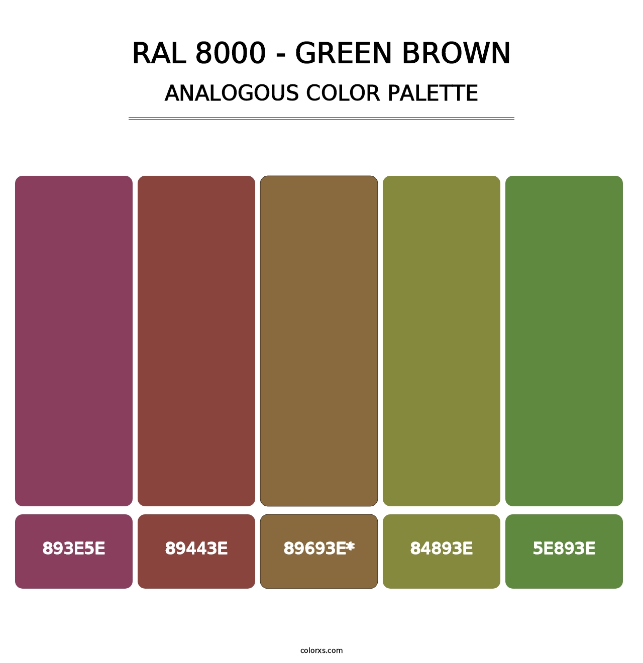 RAL 8000 - Green Brown - Analogous Color Palette