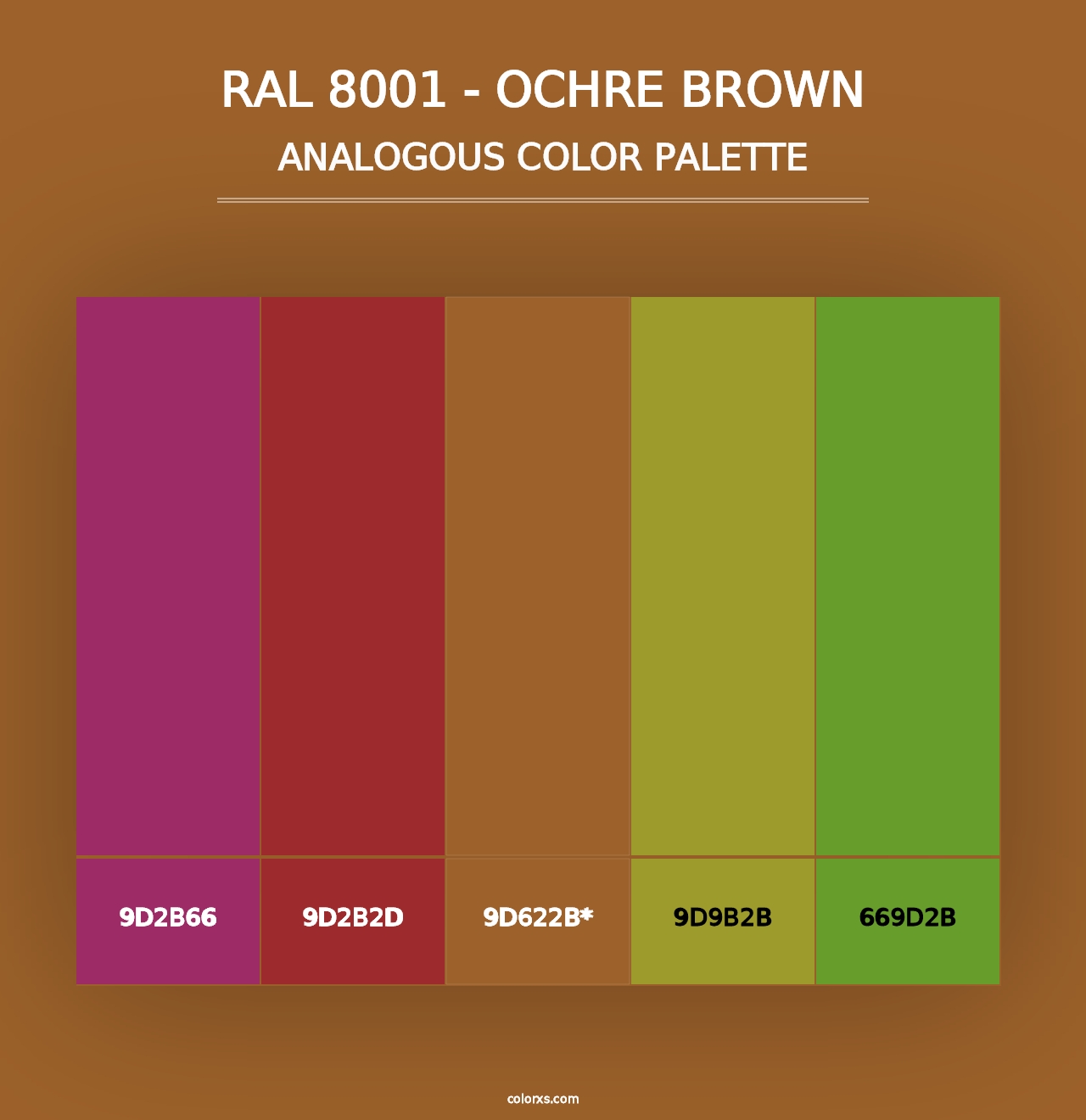 RAL 8001 - Ochre Brown - Analogous Color Palette