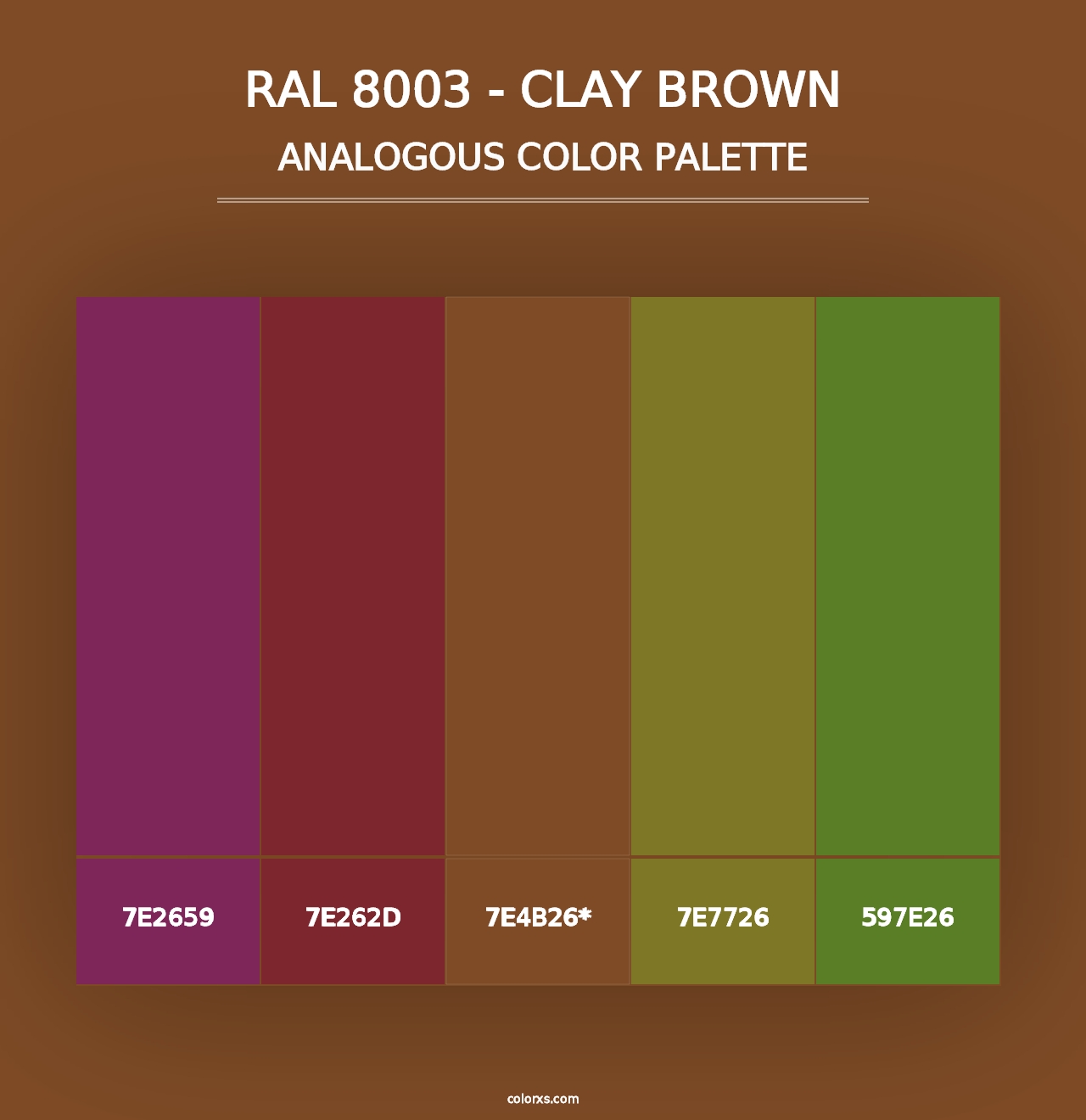 RAL 8003 - Clay Brown - Analogous Color Palette