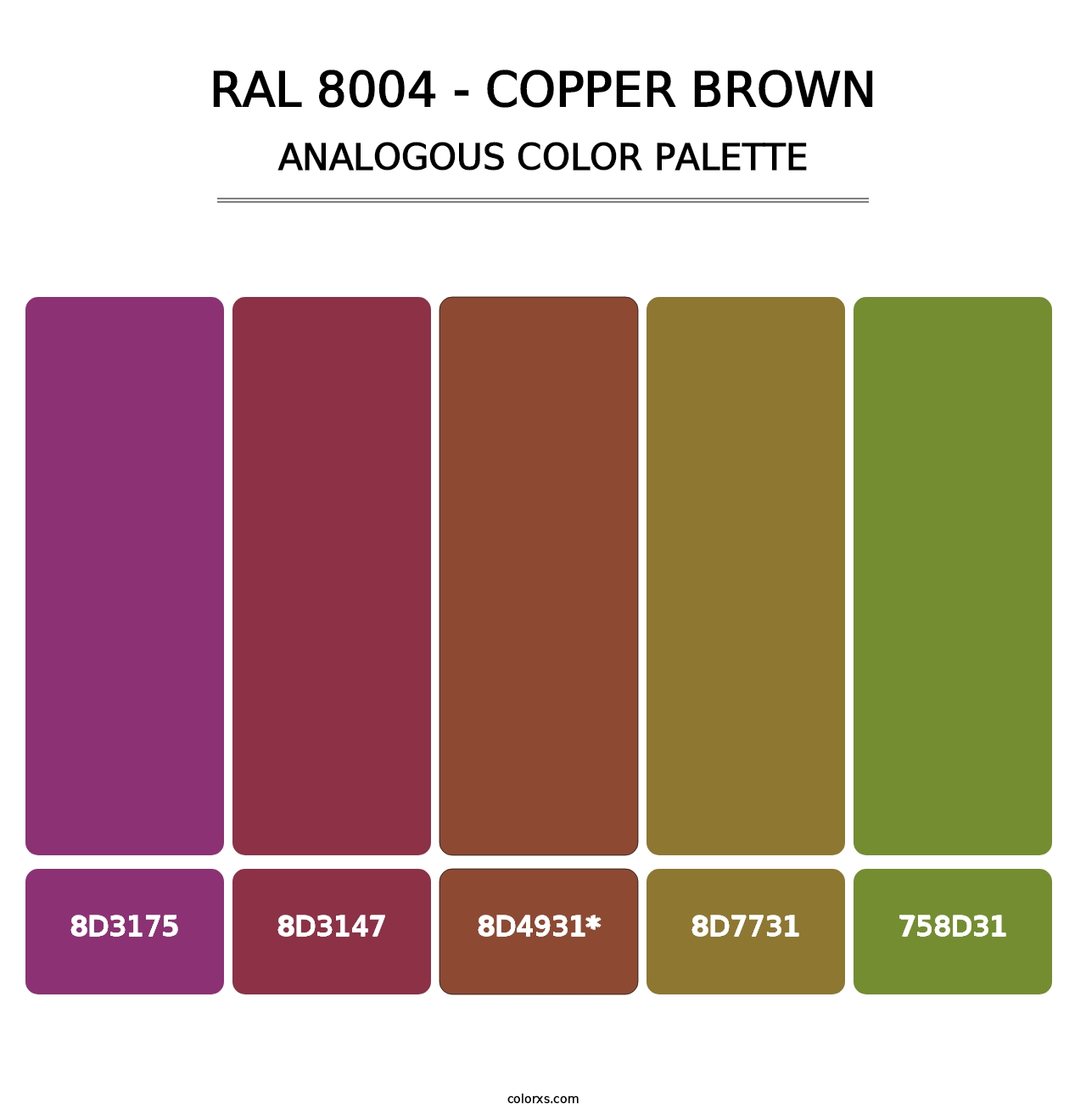 RAL 8004 - Copper Brown - Analogous Color Palette