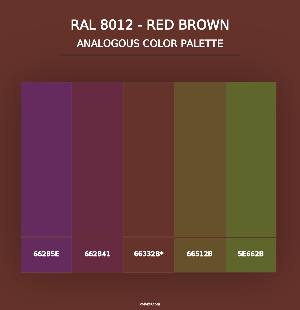 RAL 8012 - Red Brown - Analogous Color Palette