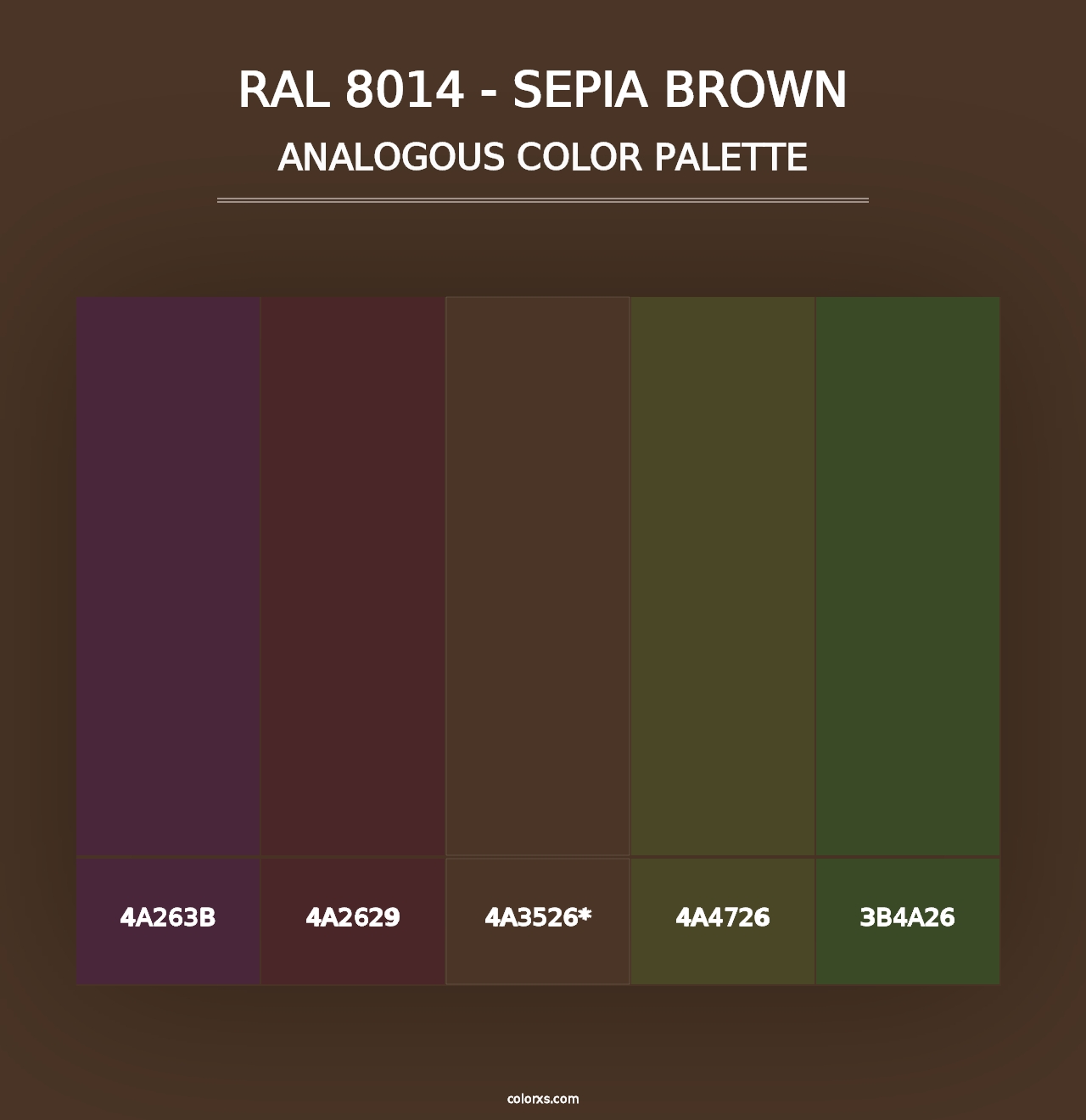 RAL 8014 - Sepia Brown - Analogous Color Palette