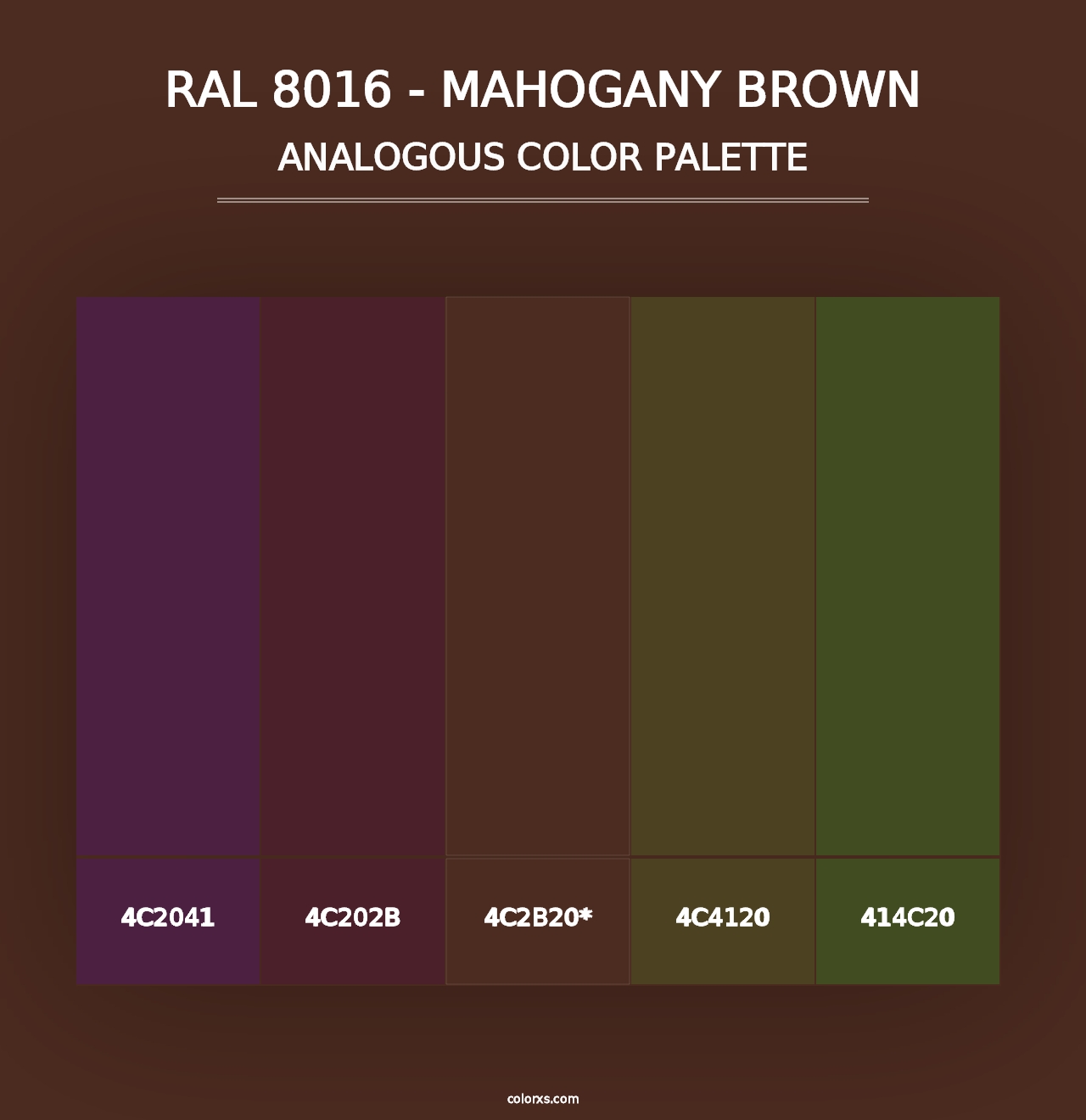 RAL 8016 - Mahogany Brown - Analogous Color Palette