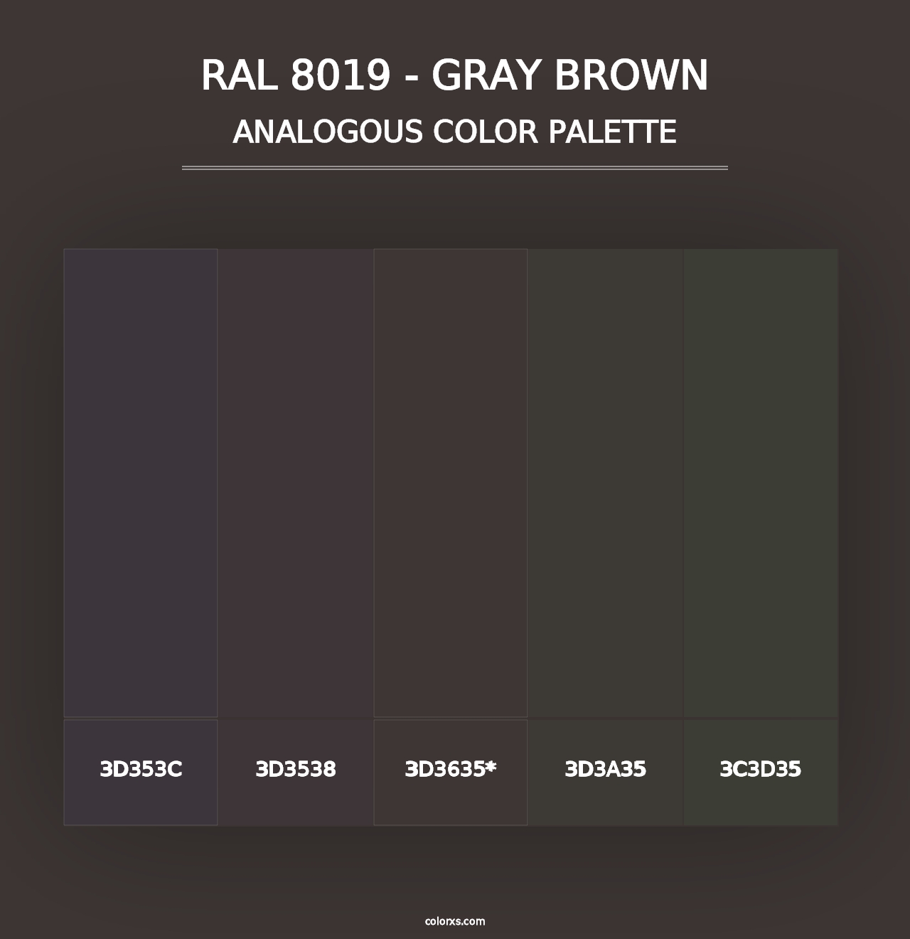 RAL 8019 - Gray Brown - Analogous Color Palette