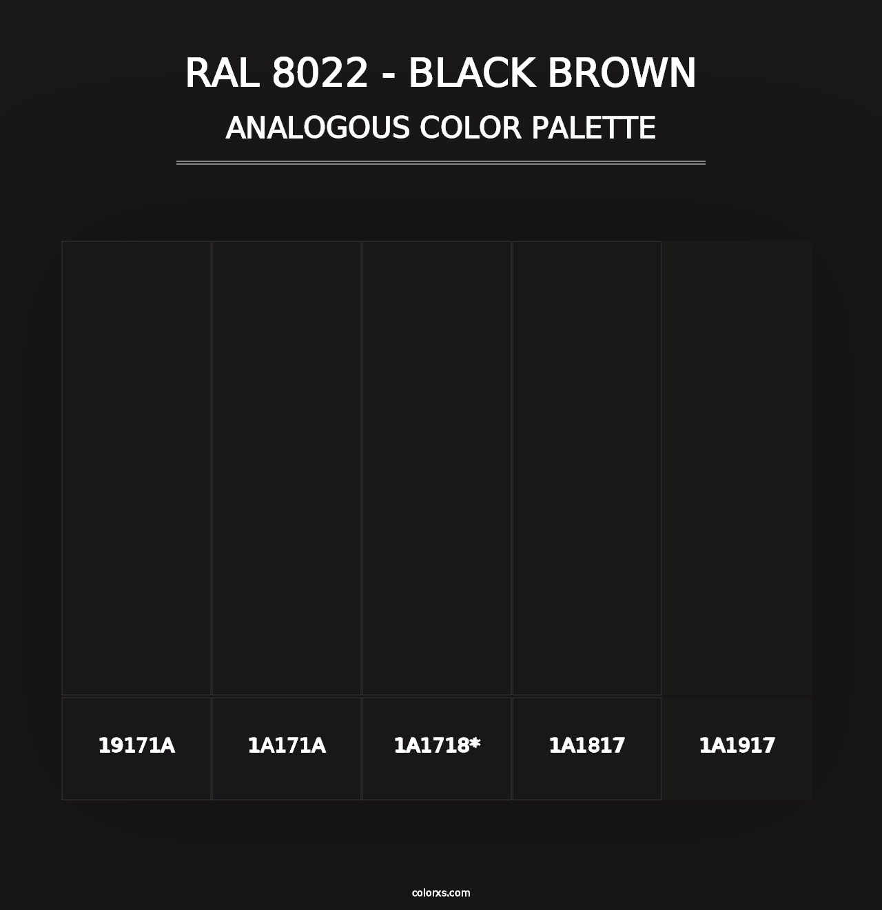 RAL 8022 - Black Brown - Analogous Color Palette