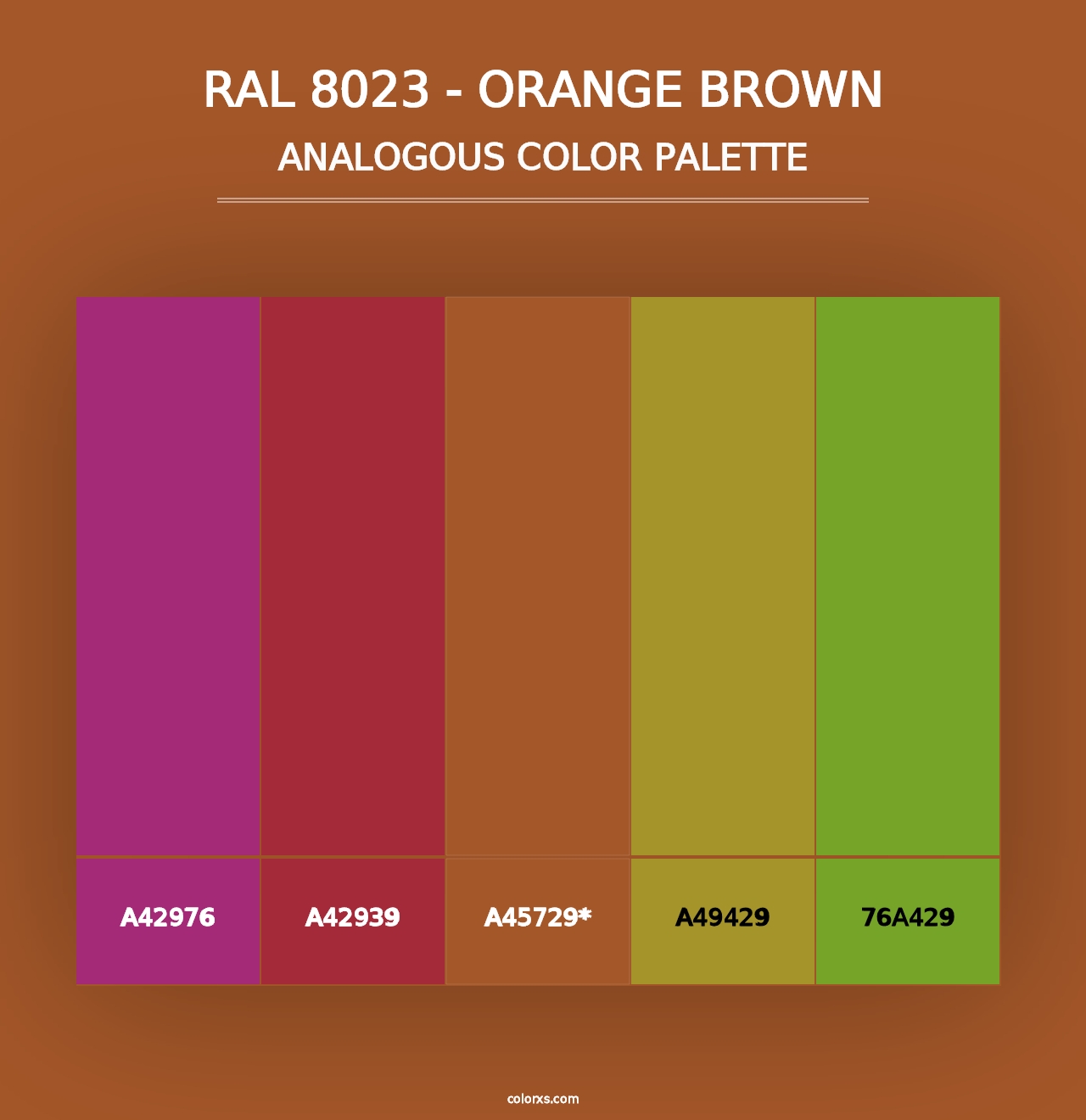 RAL 8023 - Orange Brown - Analogous Color Palette