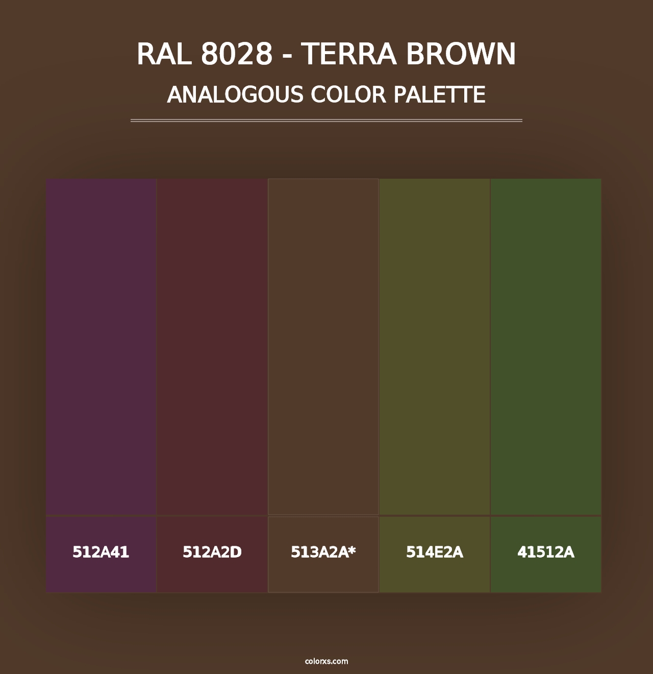 RAL 8028 - Terra Brown - Analogous Color Palette