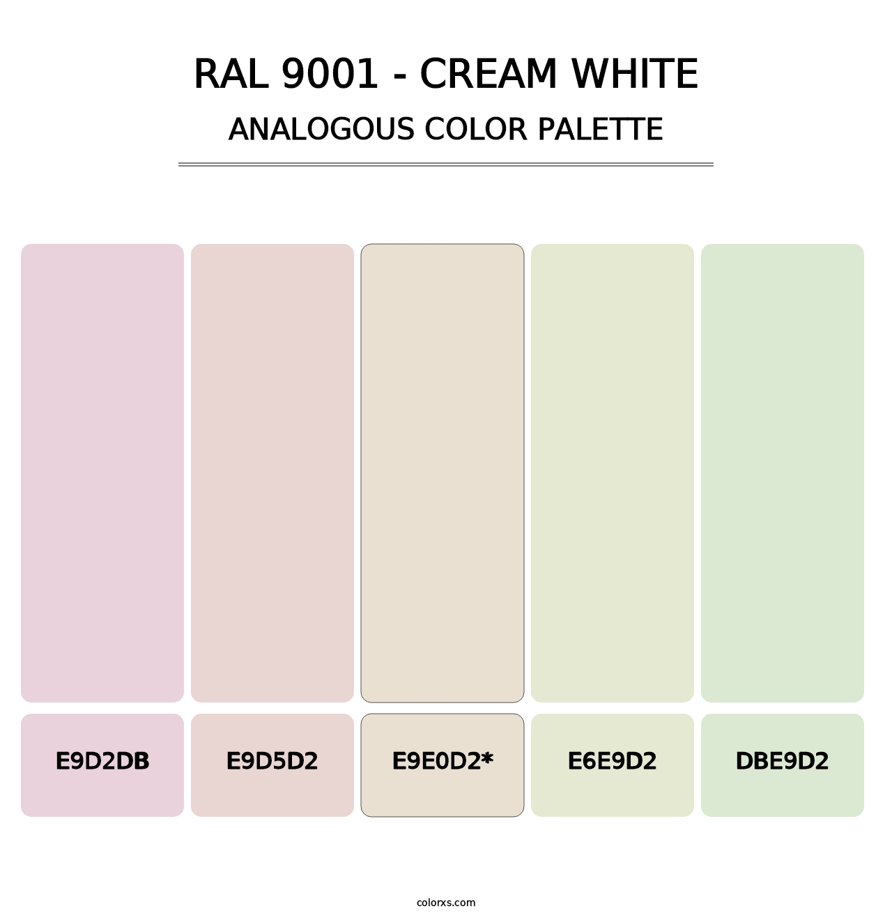 RAL 9001 - Cream White - Analogous Color Palette