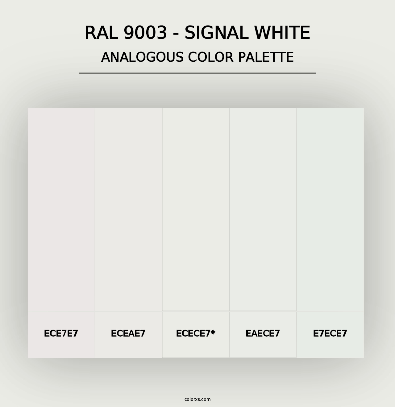 RAL 9003 - Signal White - Analogous Color Palette