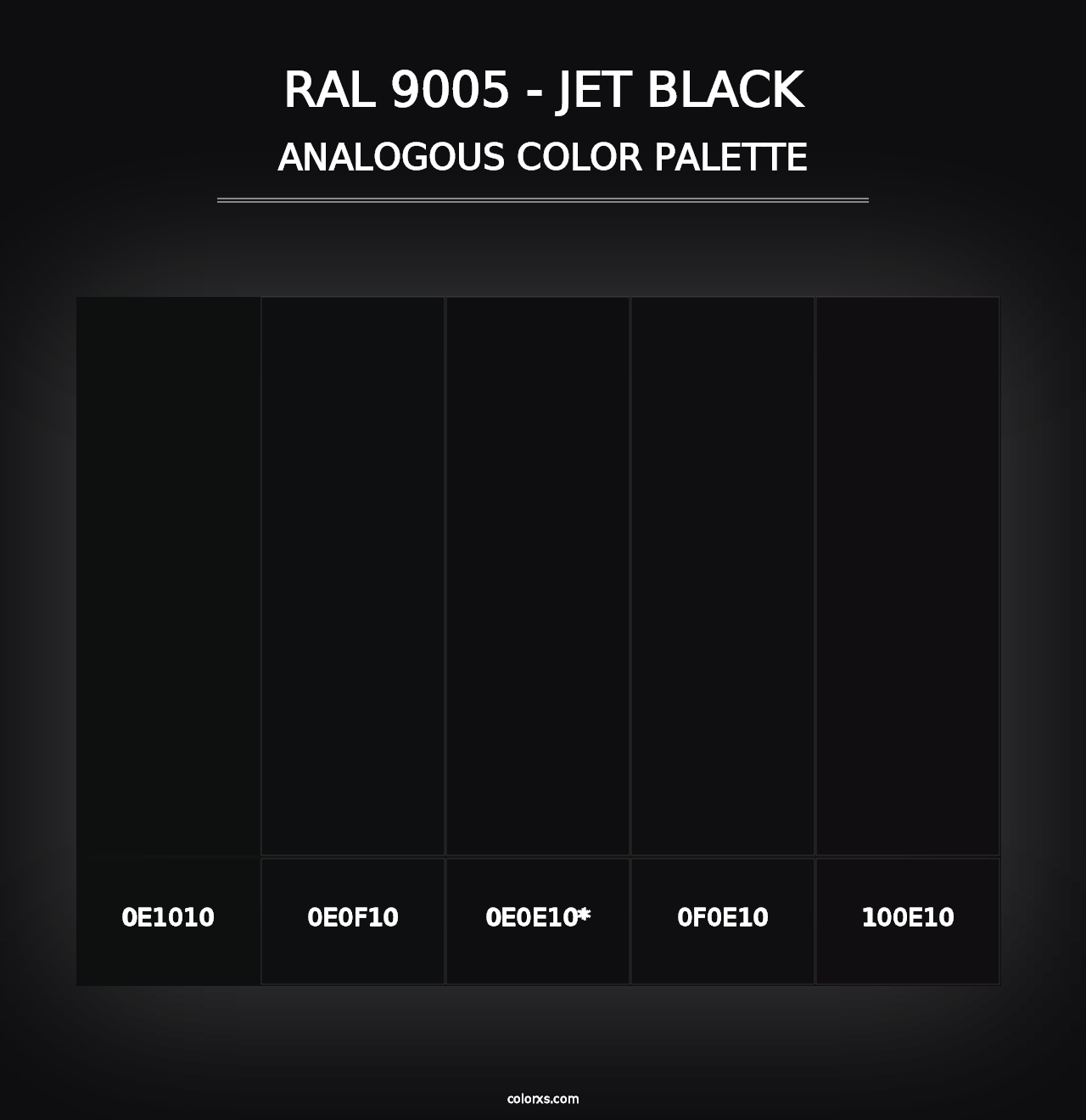 RAL 9005 - Jet Black - Analogous Color Palette