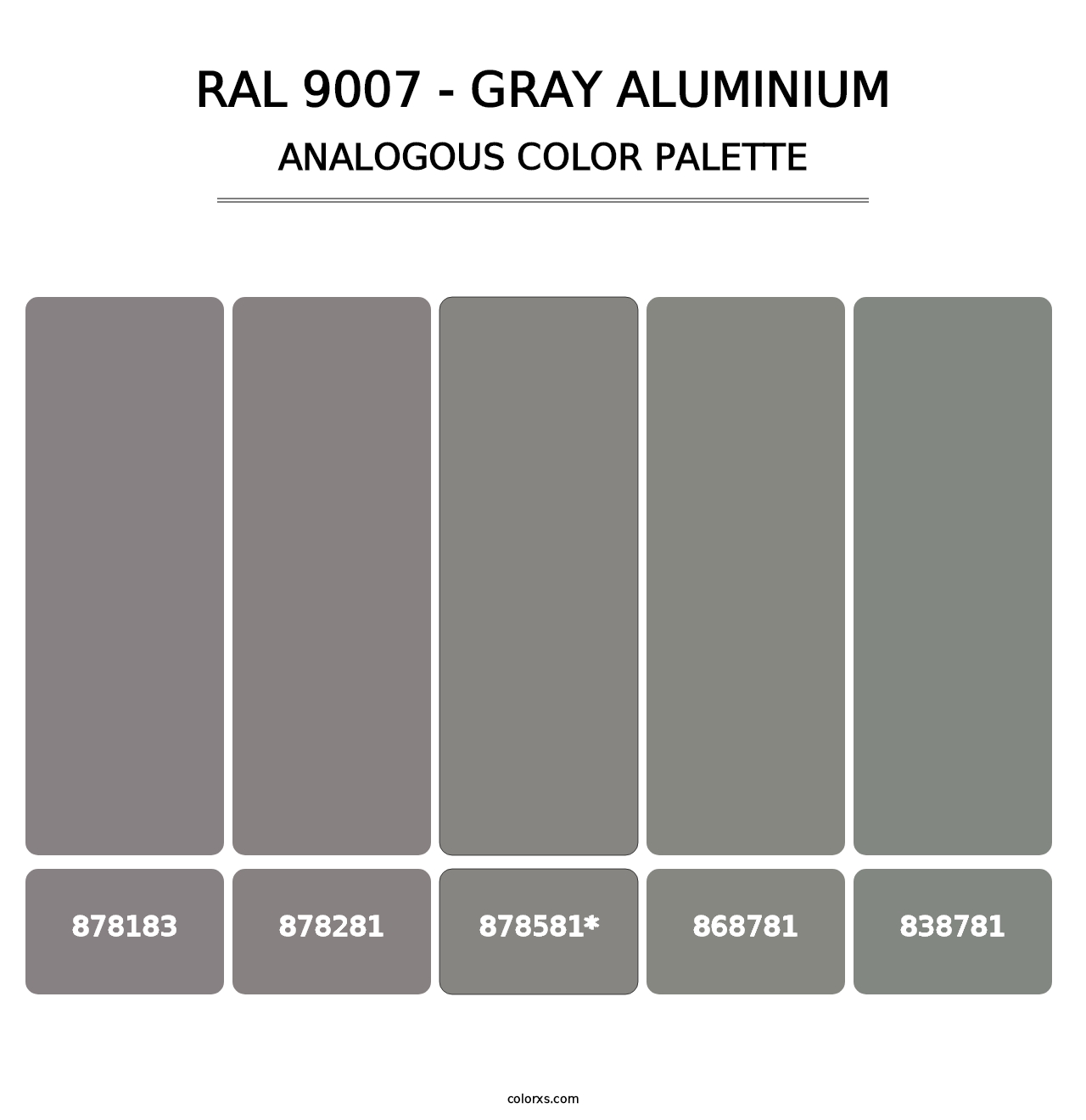 RAL 9007 - Gray Aluminium - Analogous Color Palette