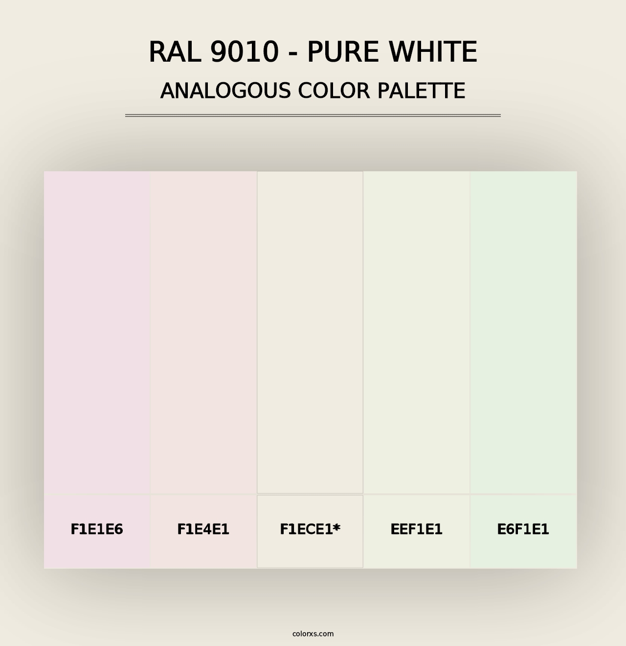 RAL 9010 - Pure White - Analogous Color Palette