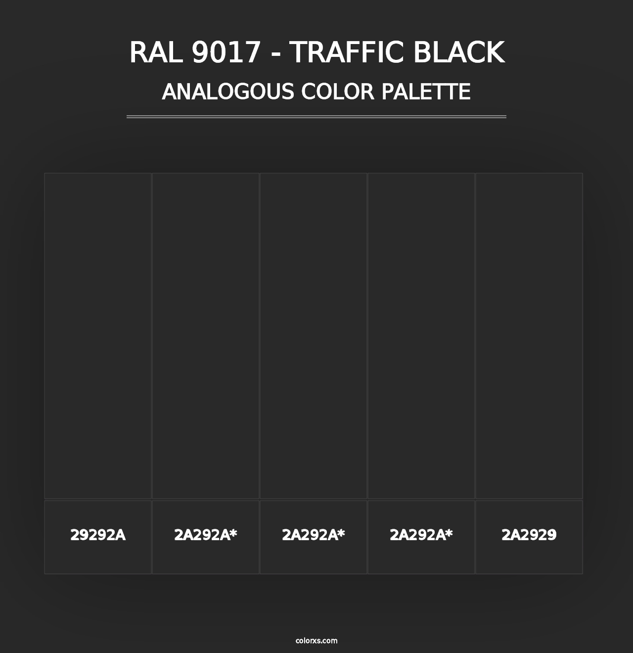 RAL 9017 - Traffic Black - Analogous Color Palette