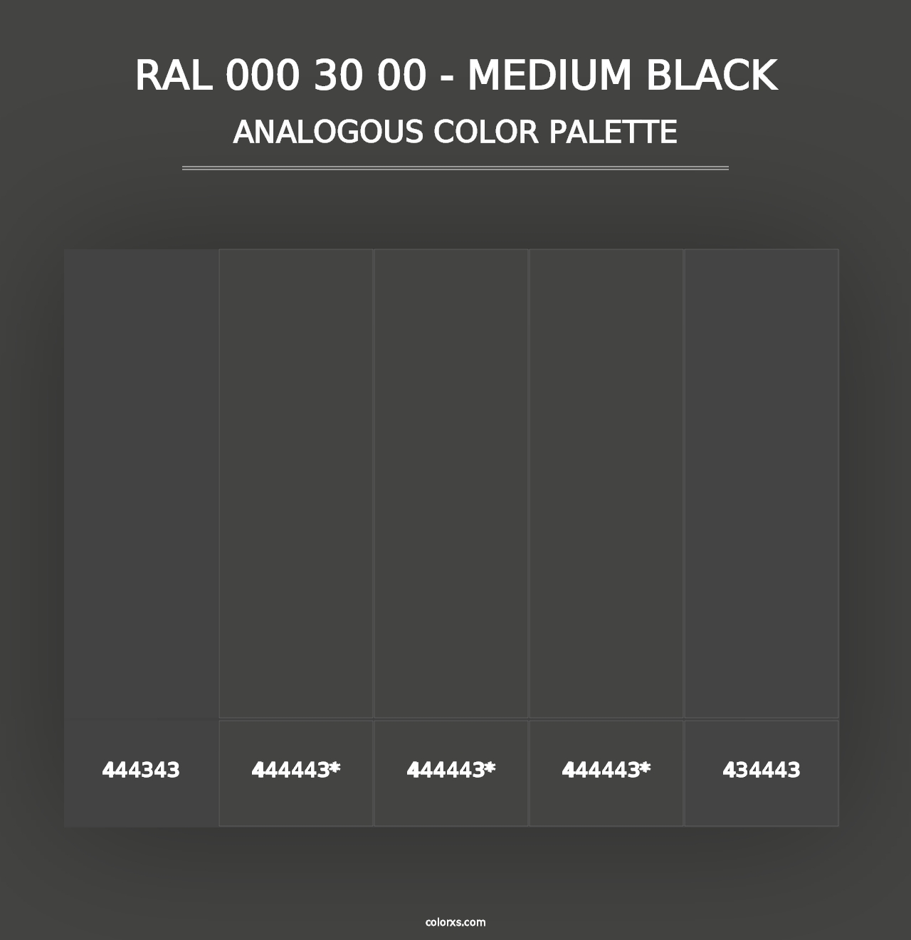 RAL 000 30 00 - Medium Black - Analogous Color Palette