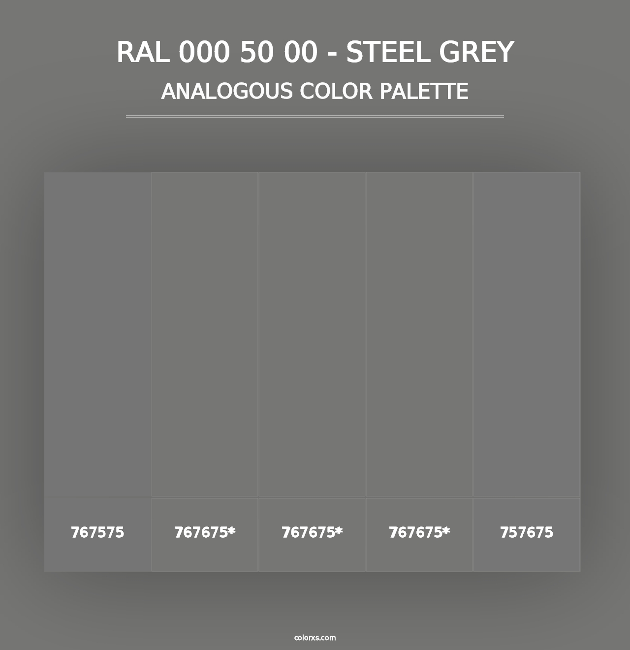 RAL 000 50 00 - Steel Grey - Analogous Color Palette