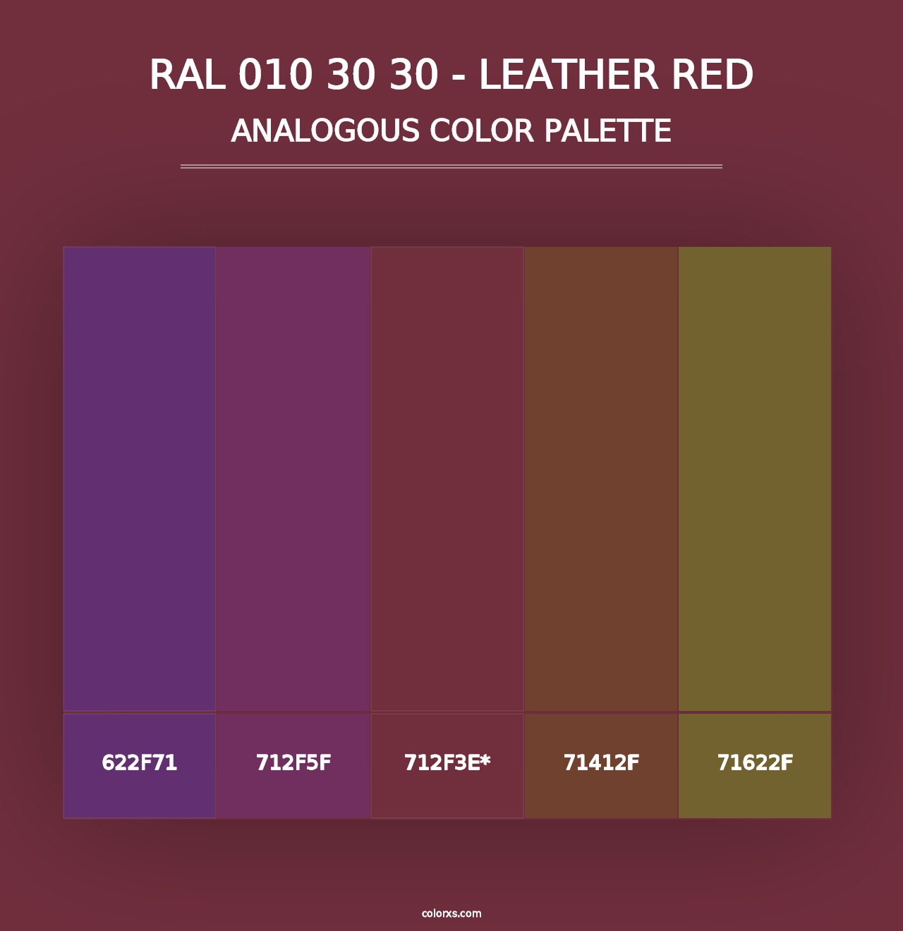 RAL 010 30 30 - Leather Red - Analogous Color Palette