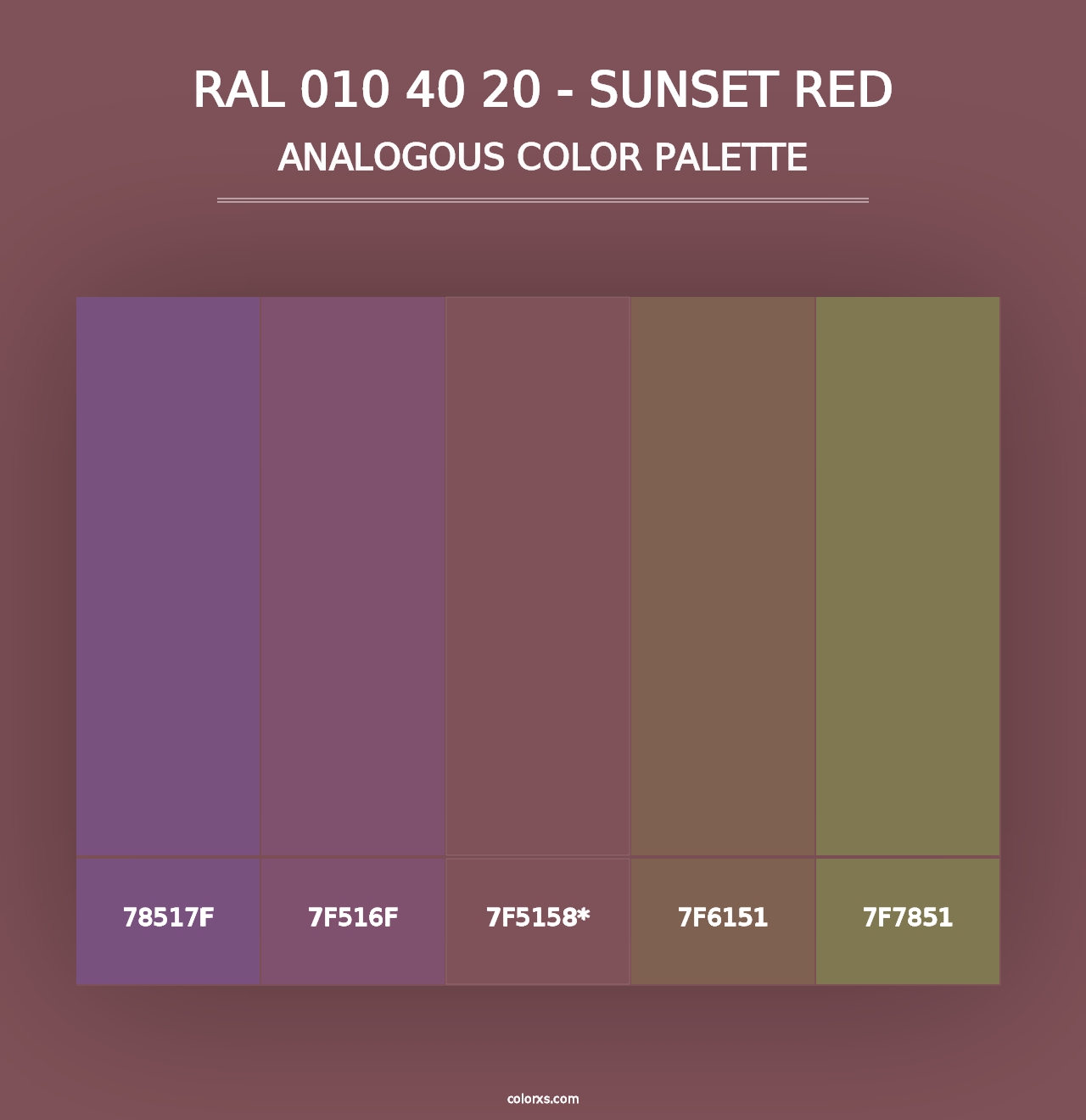 RAL 010 40 20 - Sunset Red - Analogous Color Palette