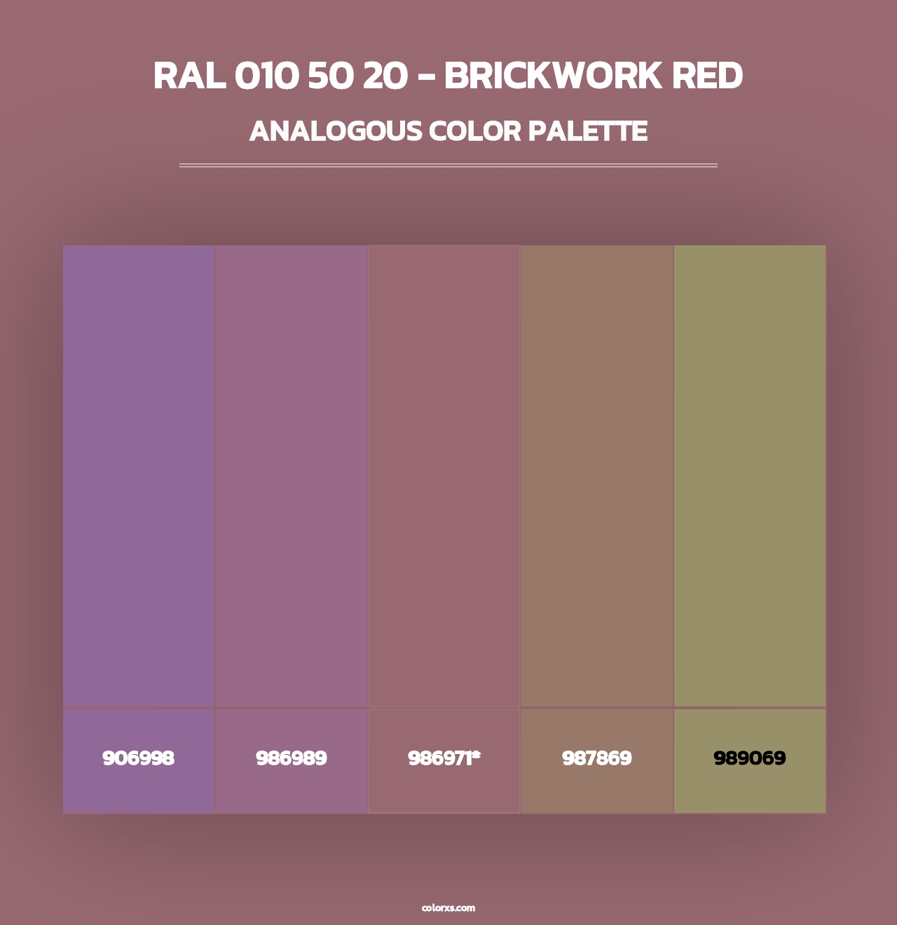 RAL 010 50 20 - Brickwork Red - Analogous Color Palette