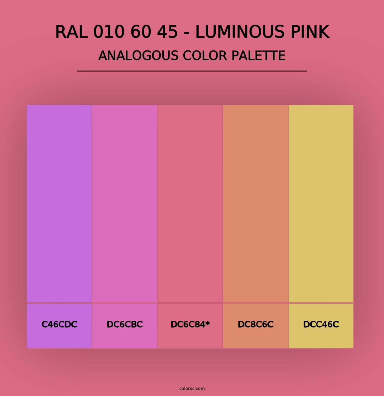 RAL 010 60 45 - Luminous Pink - Analogous Color Palette