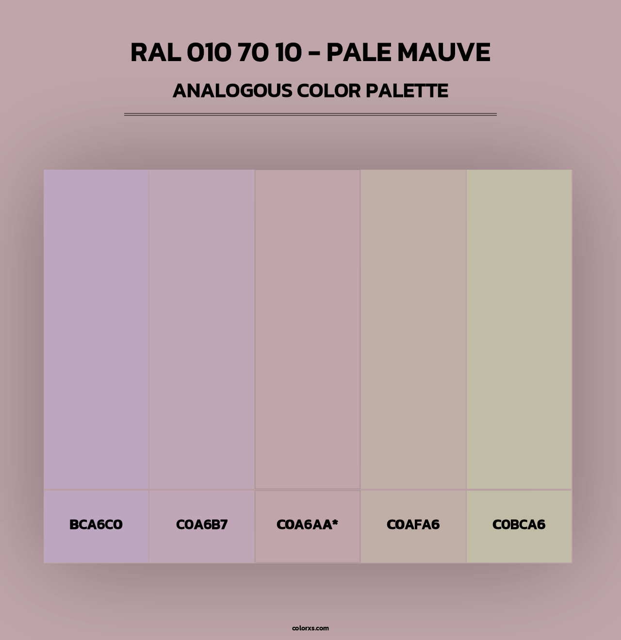 RAL 010 70 10 - Pale Mauve - Analogous Color Palette