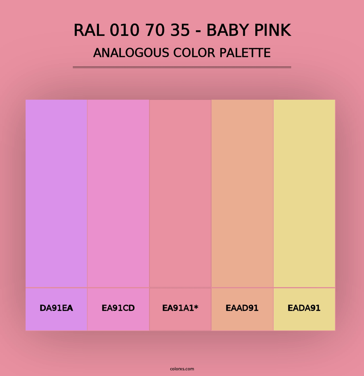 RAL 010 70 35 - Baby Pink - Analogous Color Palette