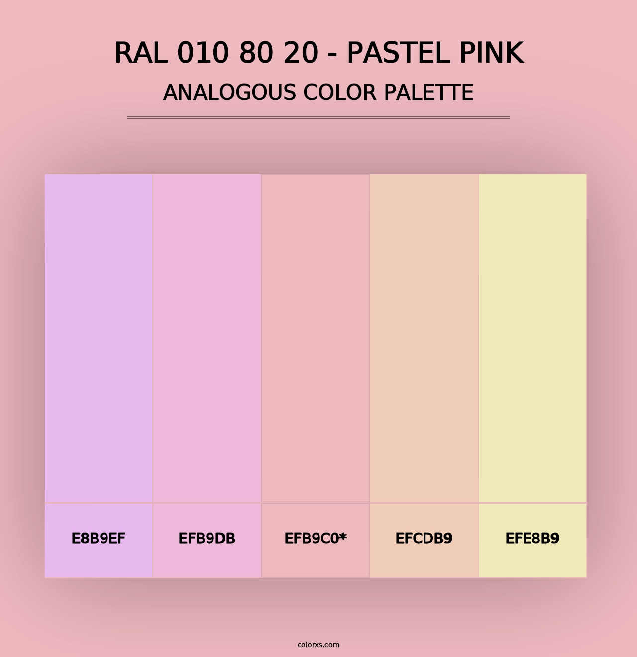 RAL 010 80 20 - Pastel Pink - Analogous Color Palette