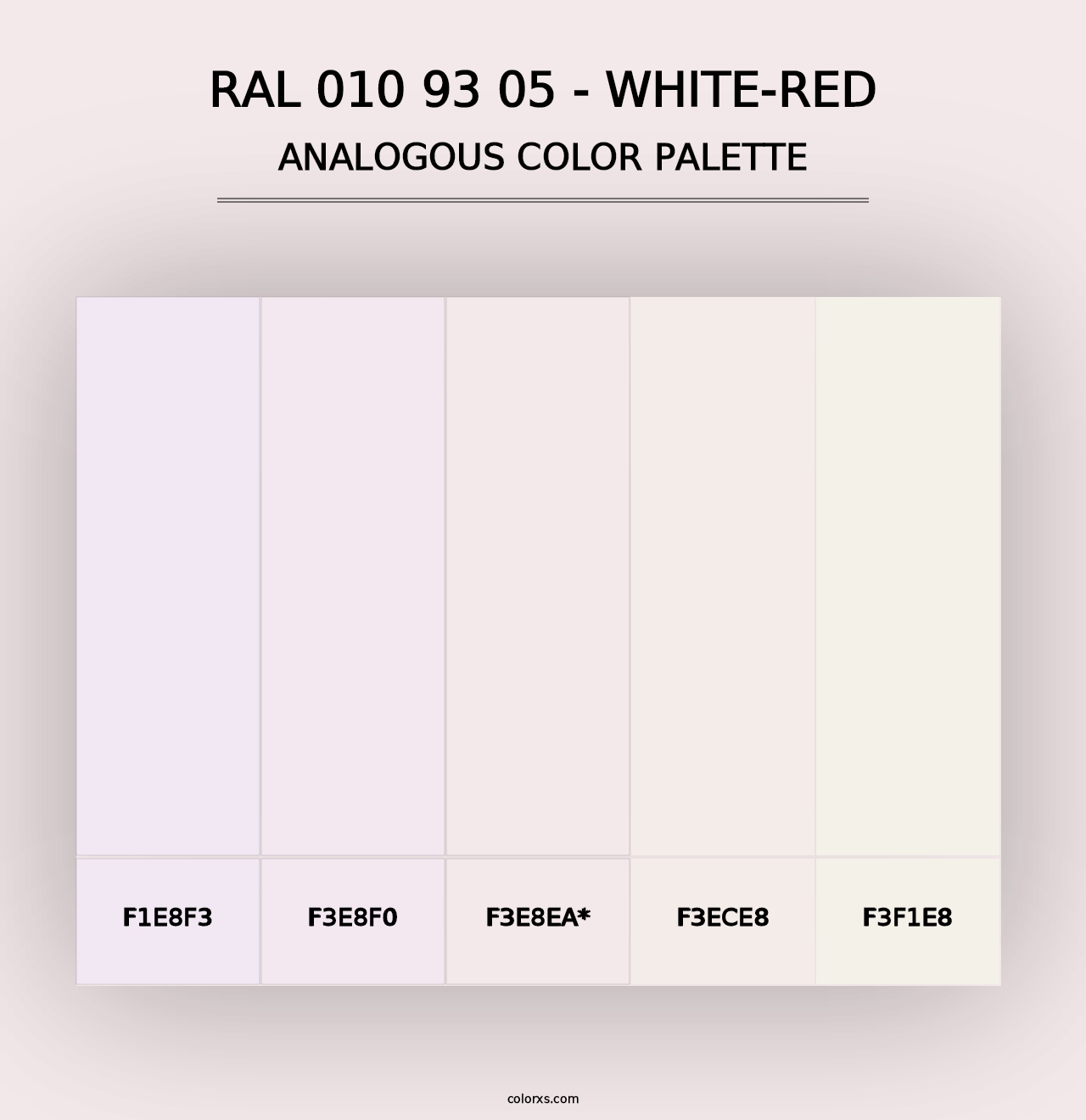 RAL 010 93 05 - White-Red - Analogous Color Palette