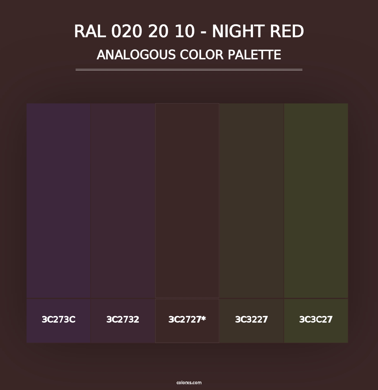 RAL 020 20 10 - Night Red - Analogous Color Palette