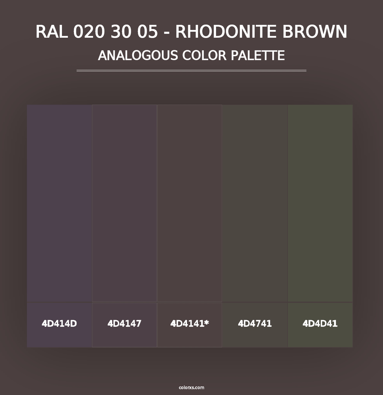 RAL 020 30 05 - Rhodonite Brown - Analogous Color Palette