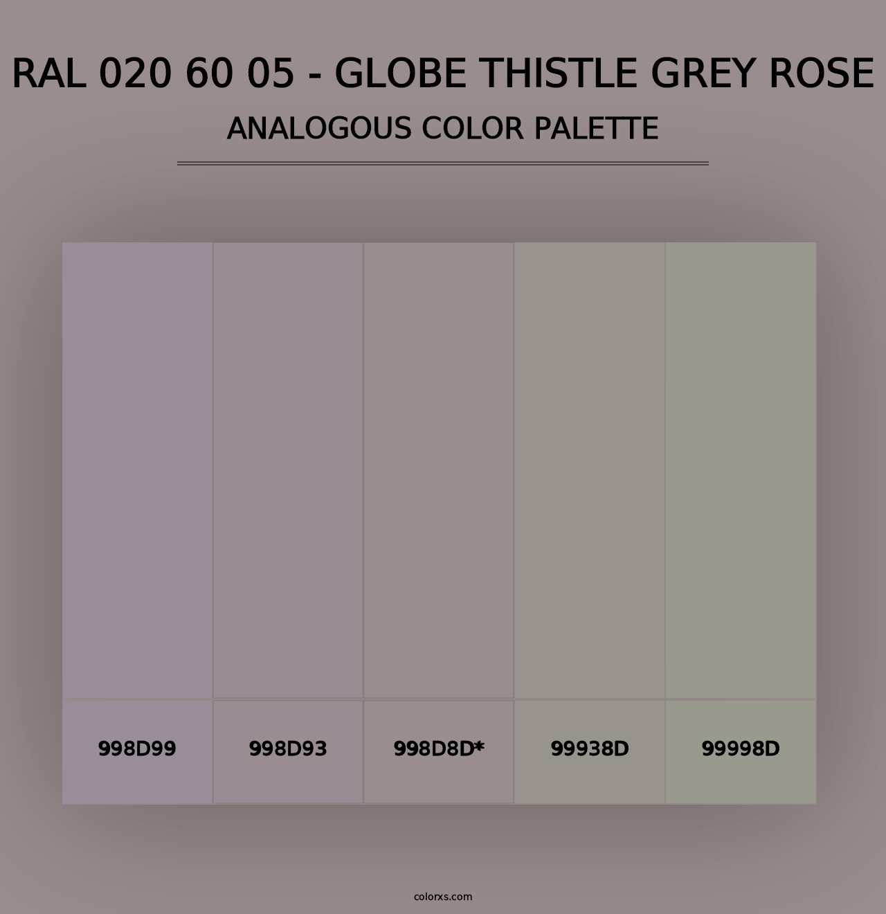 RAL 020 60 05 - Globe Thistle Grey Rose - Analogous Color Palette