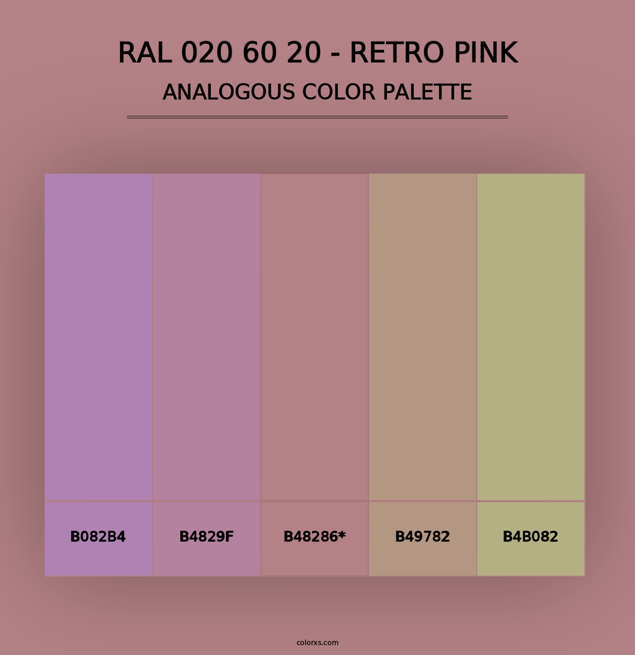 RAL 020 60 20 - Retro Pink - Analogous Color Palette