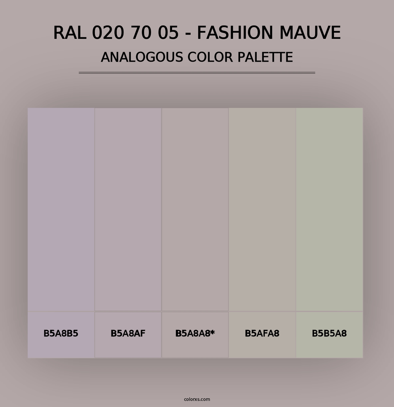 RAL 020 70 05 - Fashion Mauve - Analogous Color Palette