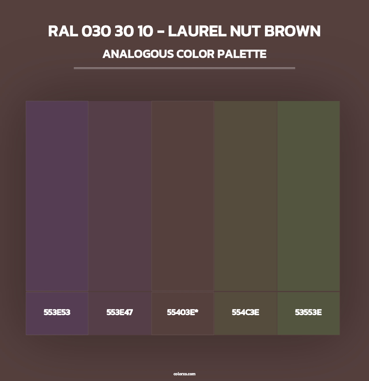 RAL 030 30 10 - Laurel Nut Brown - Analogous Color Palette