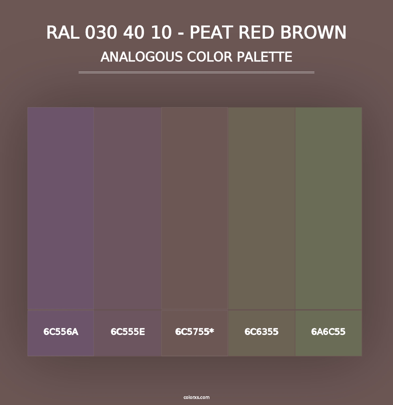 RAL 030 40 10 - Peat Red Brown - Analogous Color Palette