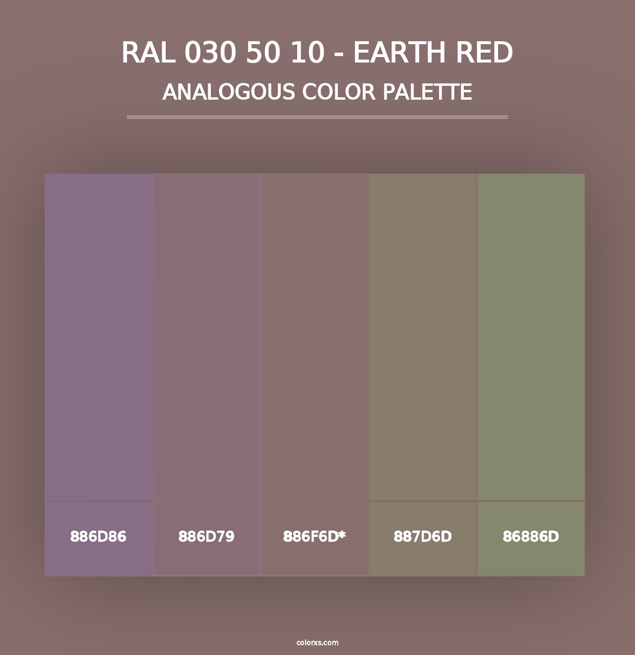 RAL 030 50 10 - Earth Red - Analogous Color Palette