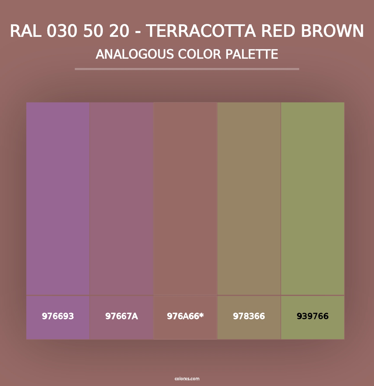 RAL 030 50 20 - Terracotta Red Brown - Analogous Color Palette