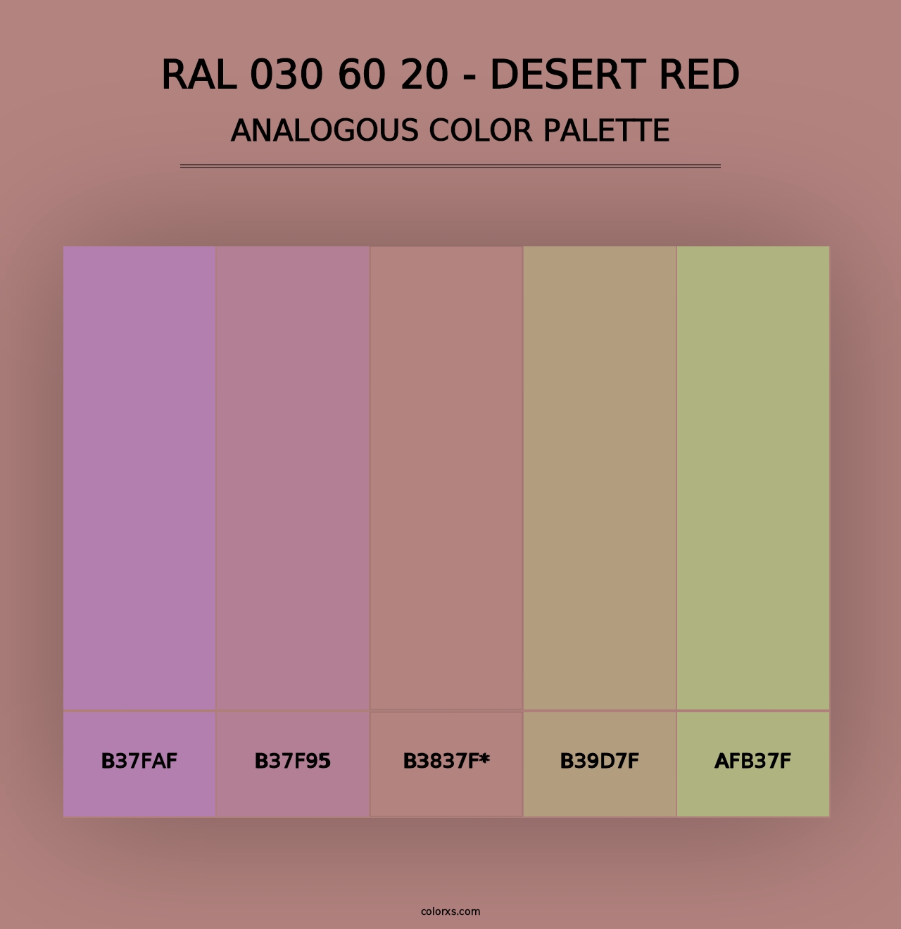 RAL 030 60 20 - Desert Red - Analogous Color Palette