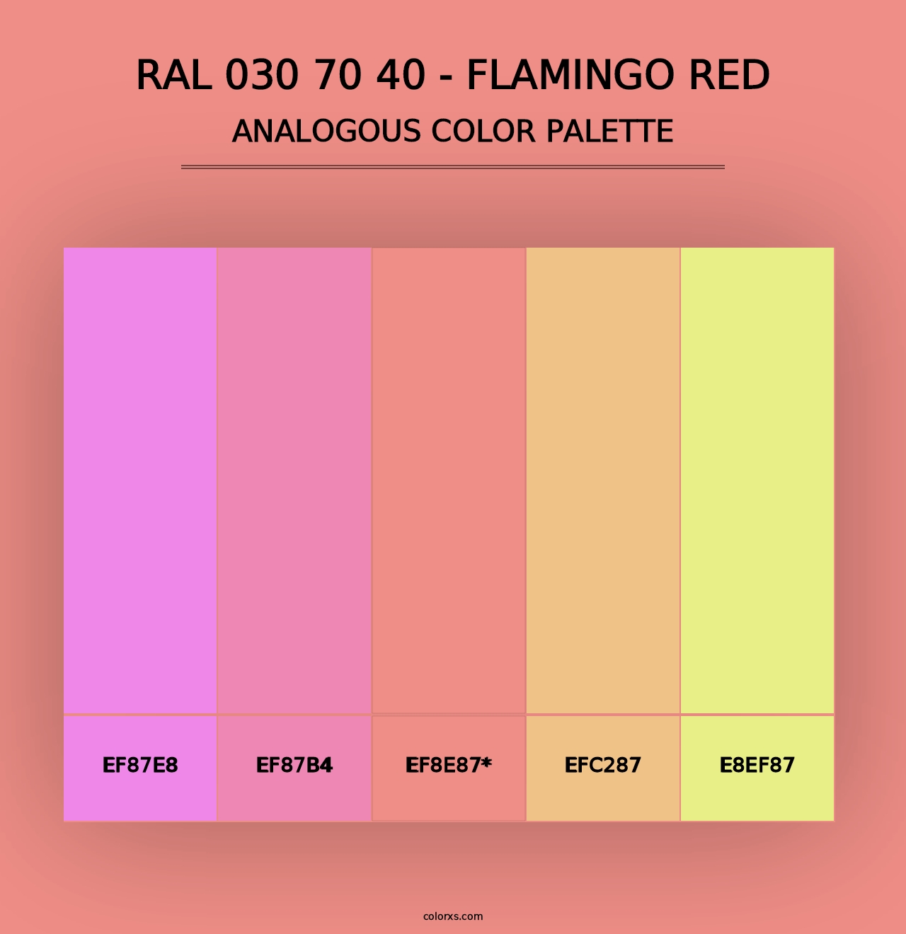 RAL 030 70 40 - Flamingo Red - Analogous Color Palette