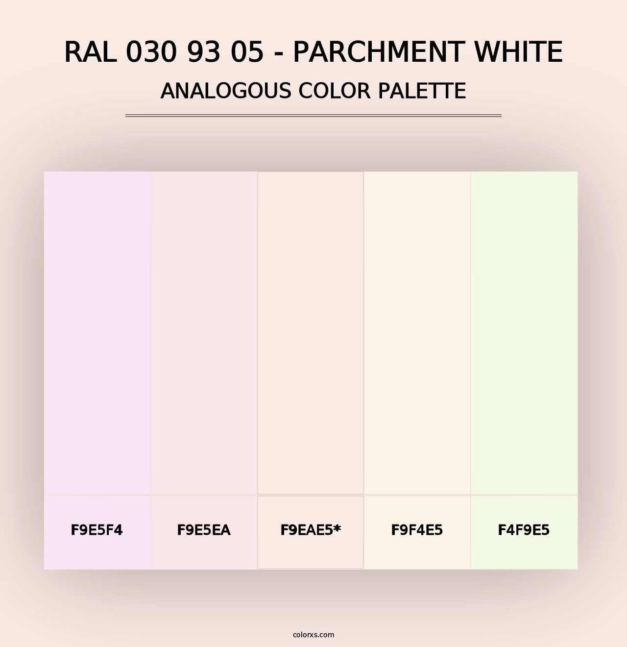 RAL 030 93 05 - Parchment White - Analogous Color Palette