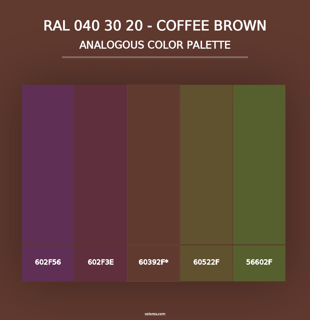 RAL 040 30 20 - Coffee Brown - Analogous Color Palette