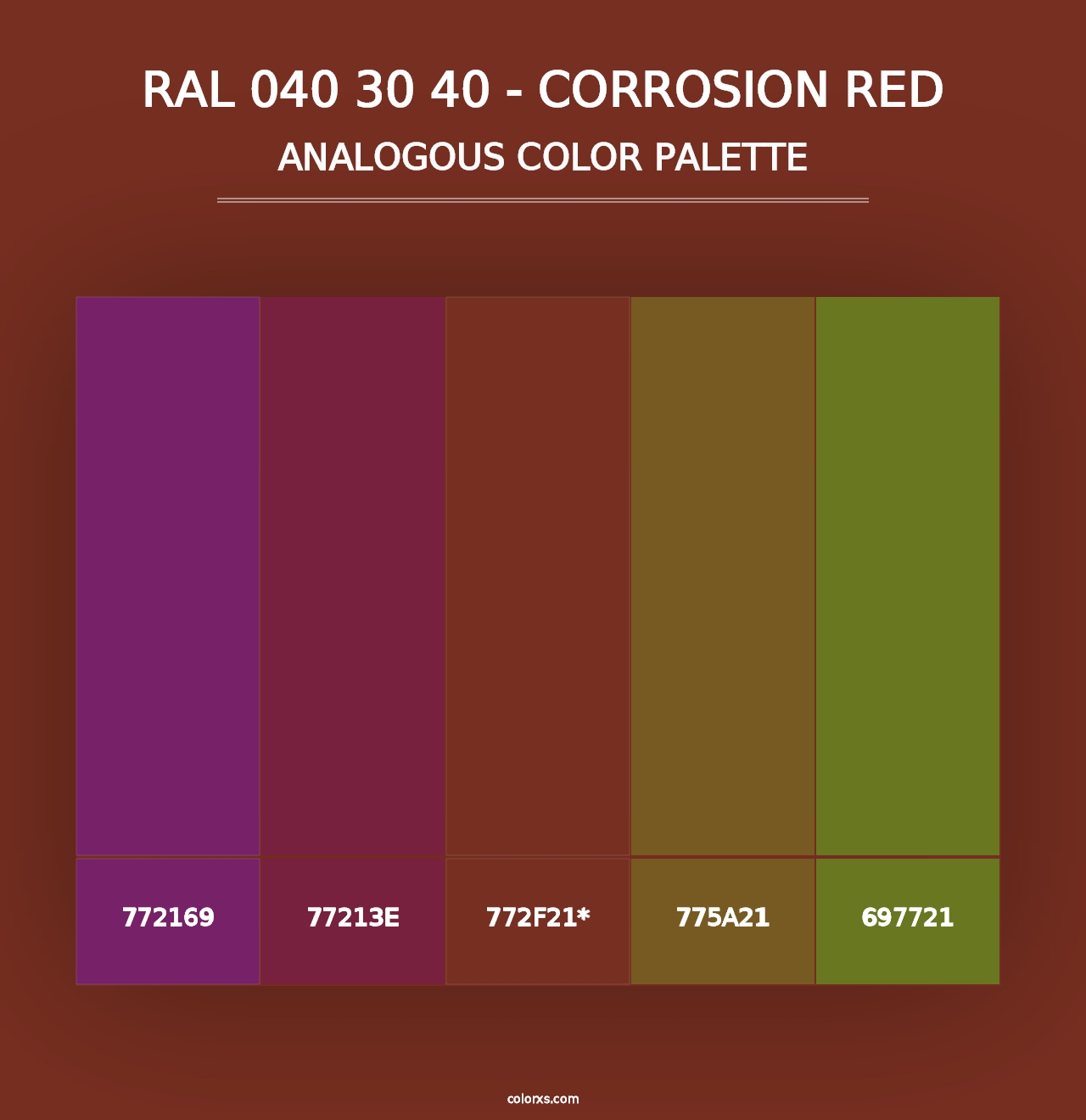 RAL 040 30 40 - Corrosion Red - Analogous Color Palette