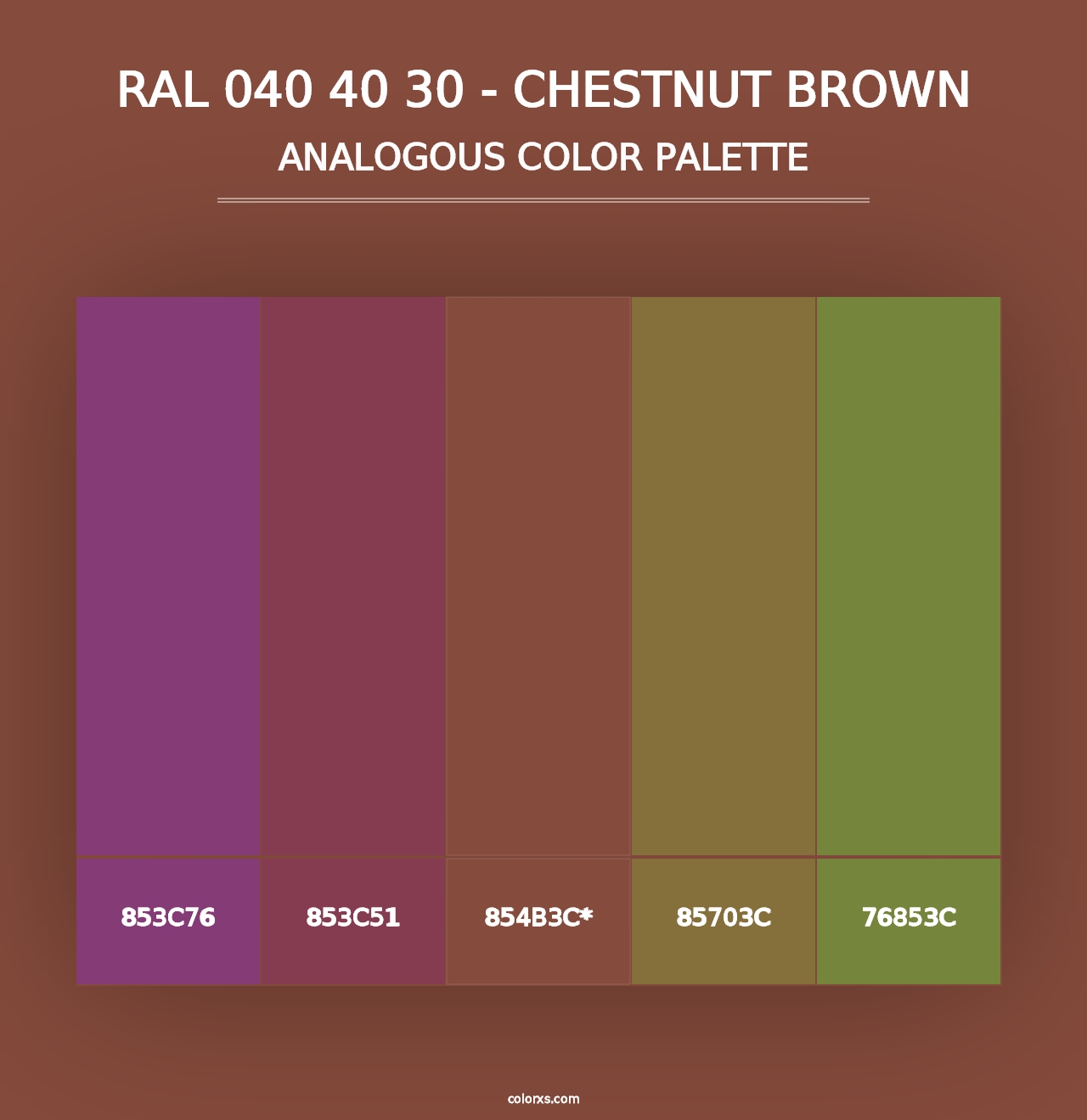 RAL 040 40 30 - Chestnut Brown - Analogous Color Palette