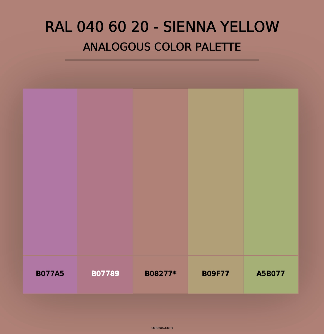 RAL 040 60 20 - Sienna Yellow - Analogous Color Palette