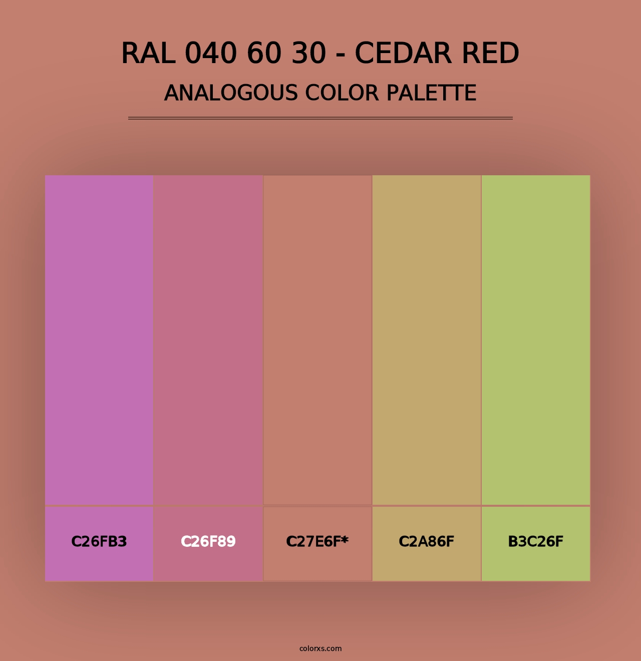 RAL 040 60 30 - Cedar Red - Analogous Color Palette