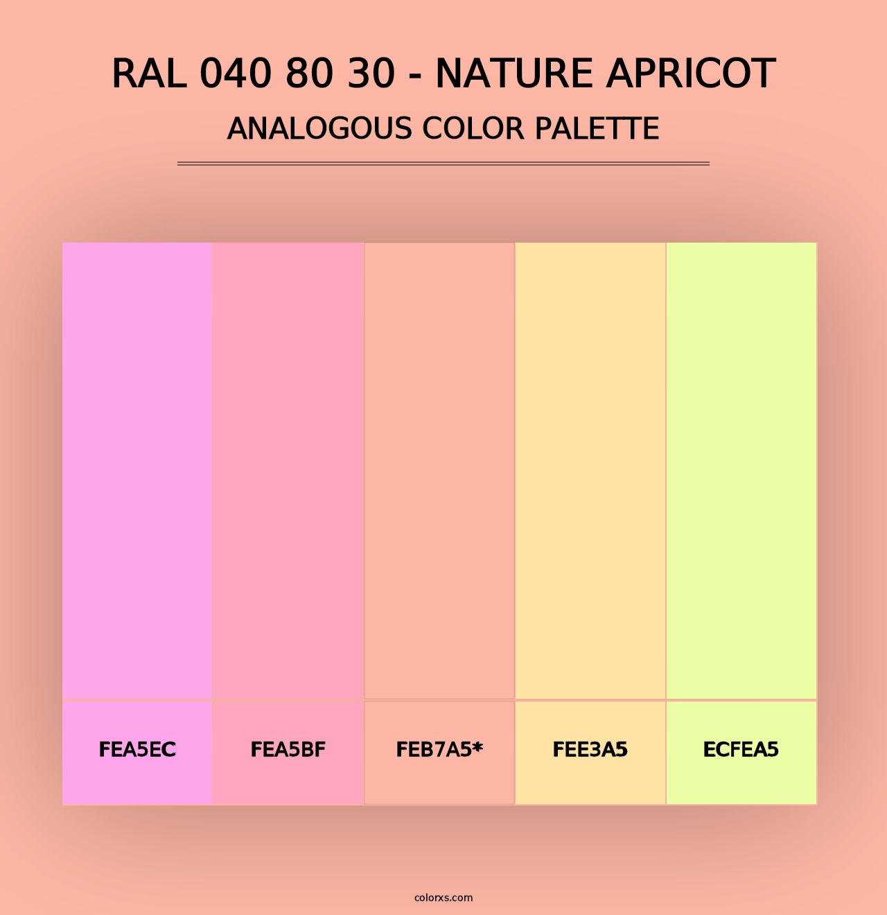 RAL 040 80 30 - Nature Apricot - Analogous Color Palette