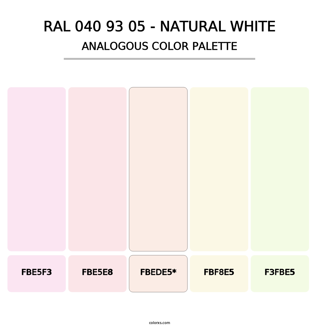 RAL 040 93 05 - Natural White - Analogous Color Palette