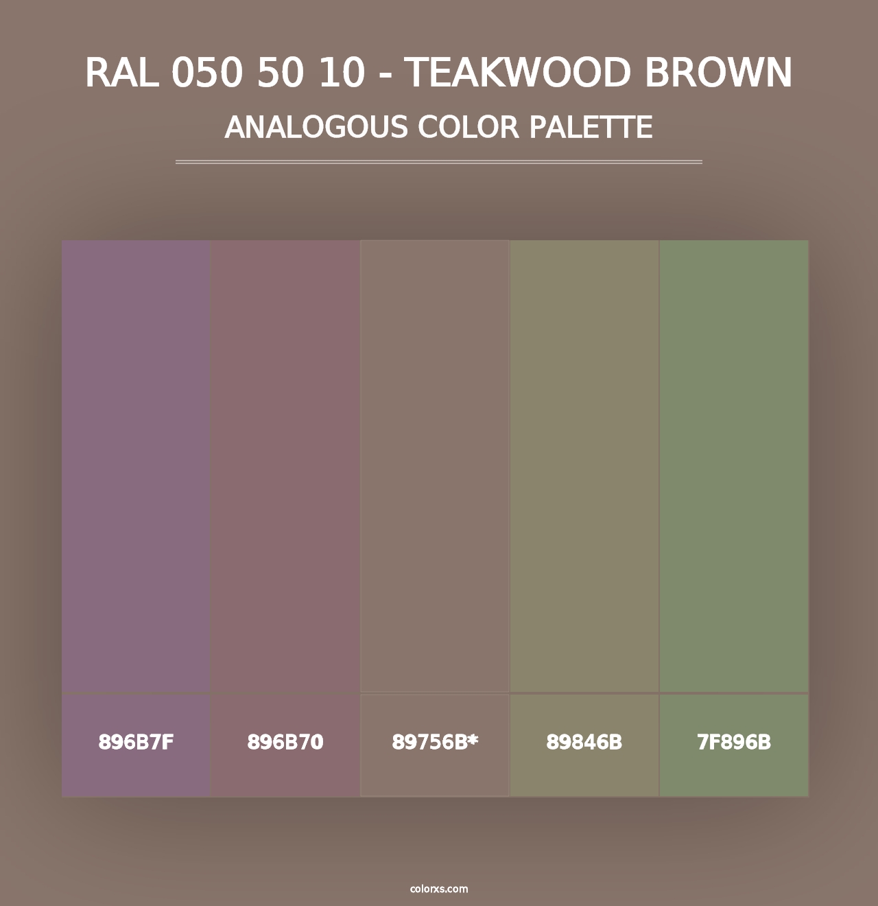 RAL 050 50 10 - Teakwood Brown - Analogous Color Palette