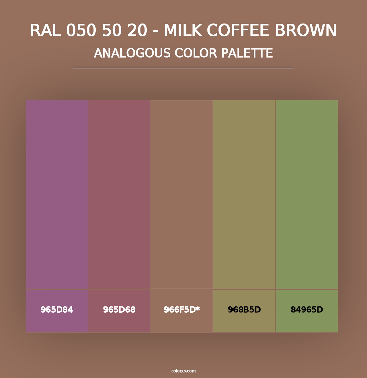 RAL 050 50 20 - Milk Coffee Brown - Analogous Color Palette