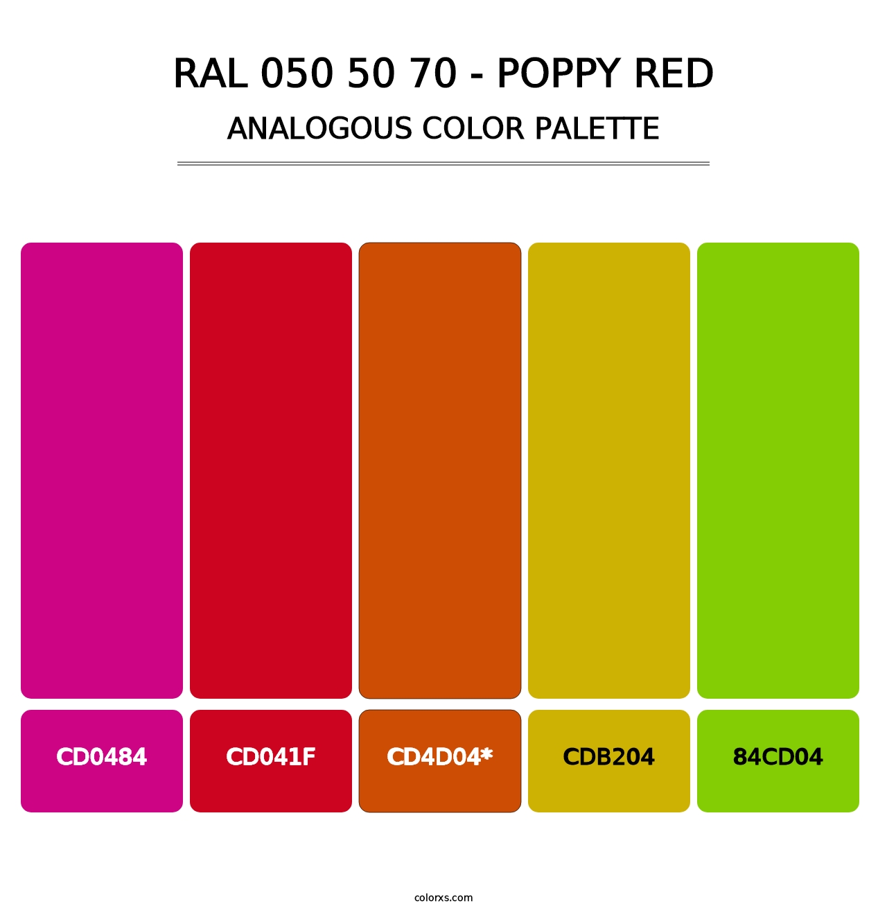 RAL 050 50 70 - Poppy Red - Analogous Color Palette