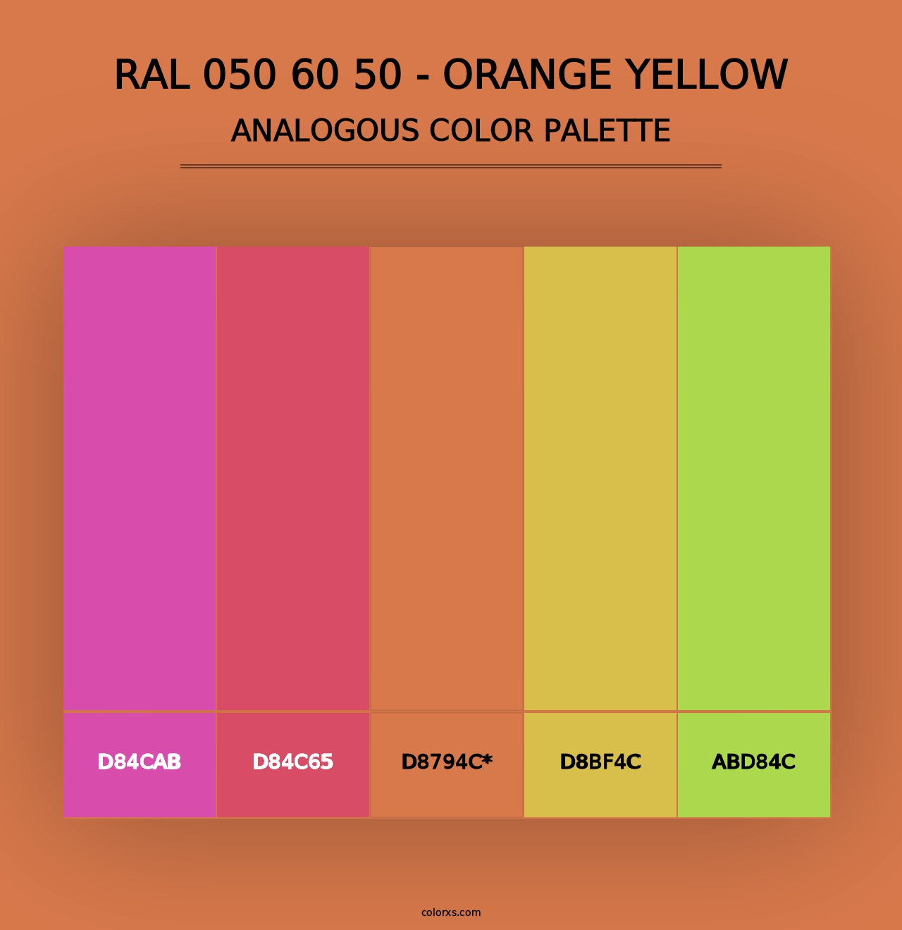 RAL 050 60 50 - Orange Yellow - Analogous Color Palette